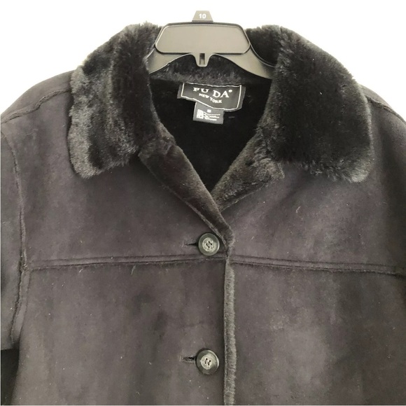 FUDA New York Women's Coat Size Small Black Made in Russia Button Down Heavy ps2 - Picture 6 of 9